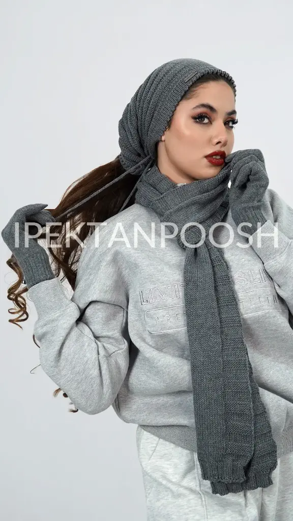 ست سه تکه شال کلاه و دستکش برند endless