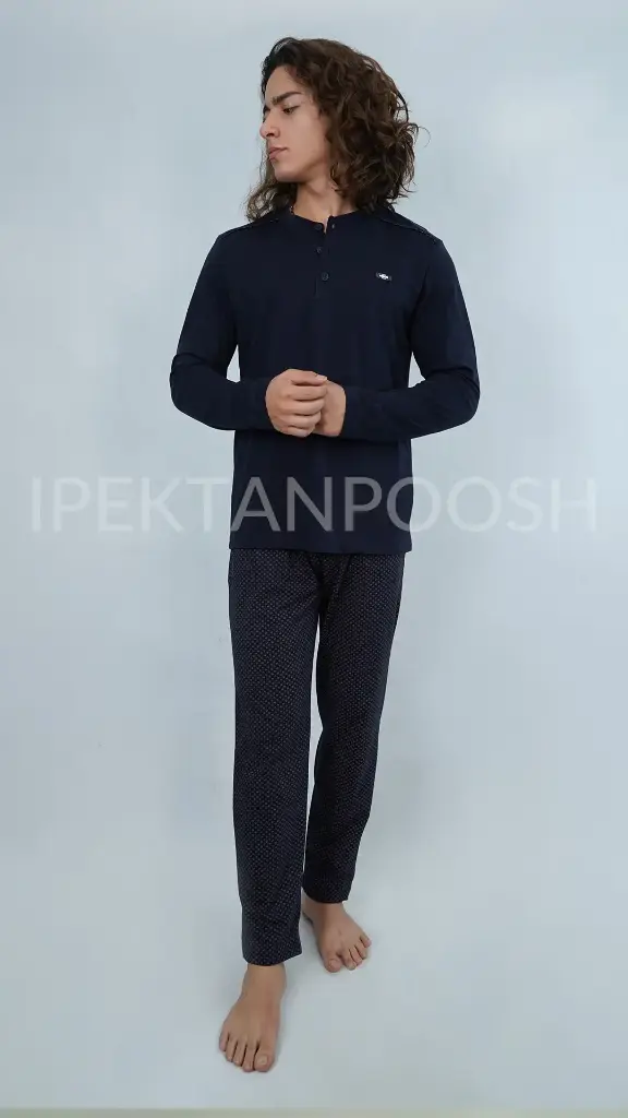 ست بلوز سه دکمه و شلوار برند وارداتی مردانه