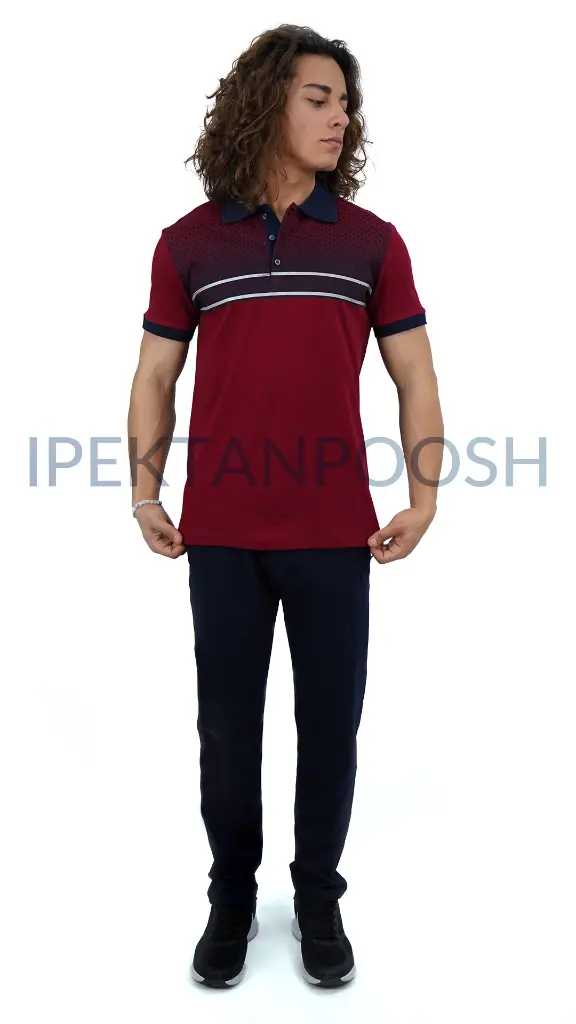 ست پلوشرت سه دکمه و شلوار مردانه