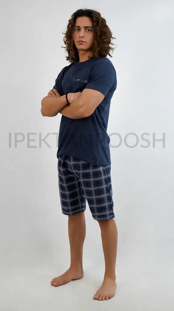 ست پلوشرت سه دکمه و شلوار مردانه6155