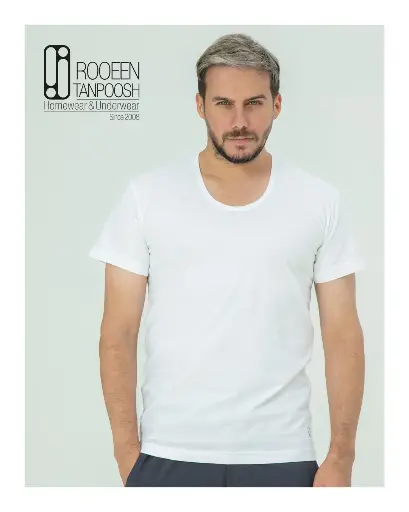 زیرپوش نیم آستین سفید100%پنبه