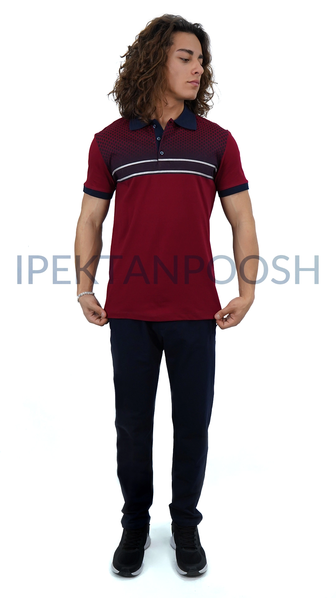 ست پلوشرت سه دکمه و شلوار مردانه