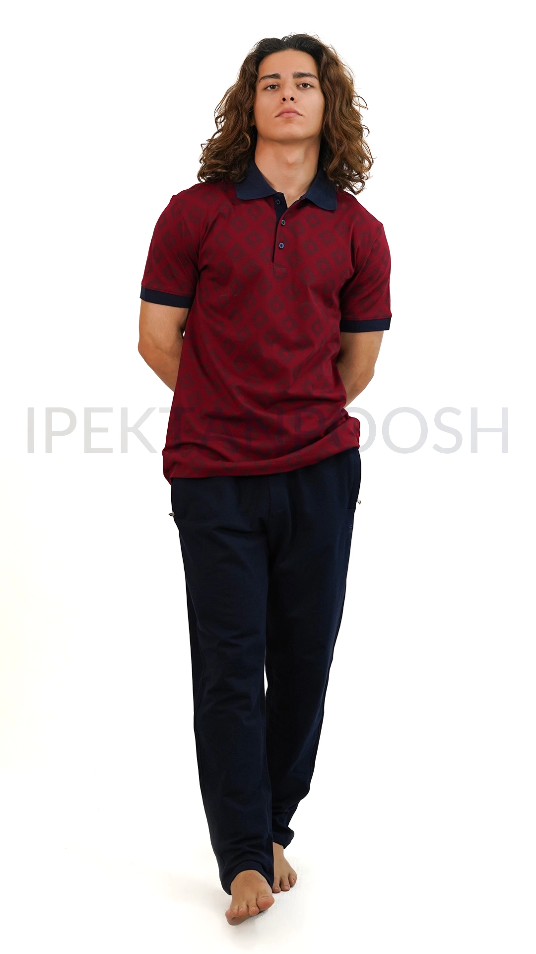 ست پلوشرت و شلوار چاپی مردانه